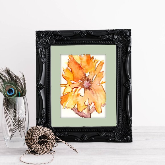 Sunflower Watercolor - Original Art Unmatted ACEO or ATC watercolor - Picture 3 of 3